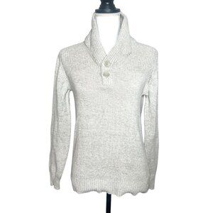 Great Northwest Clothing Company Shawl Collar Sweater Cotton Acrylic Beige Small